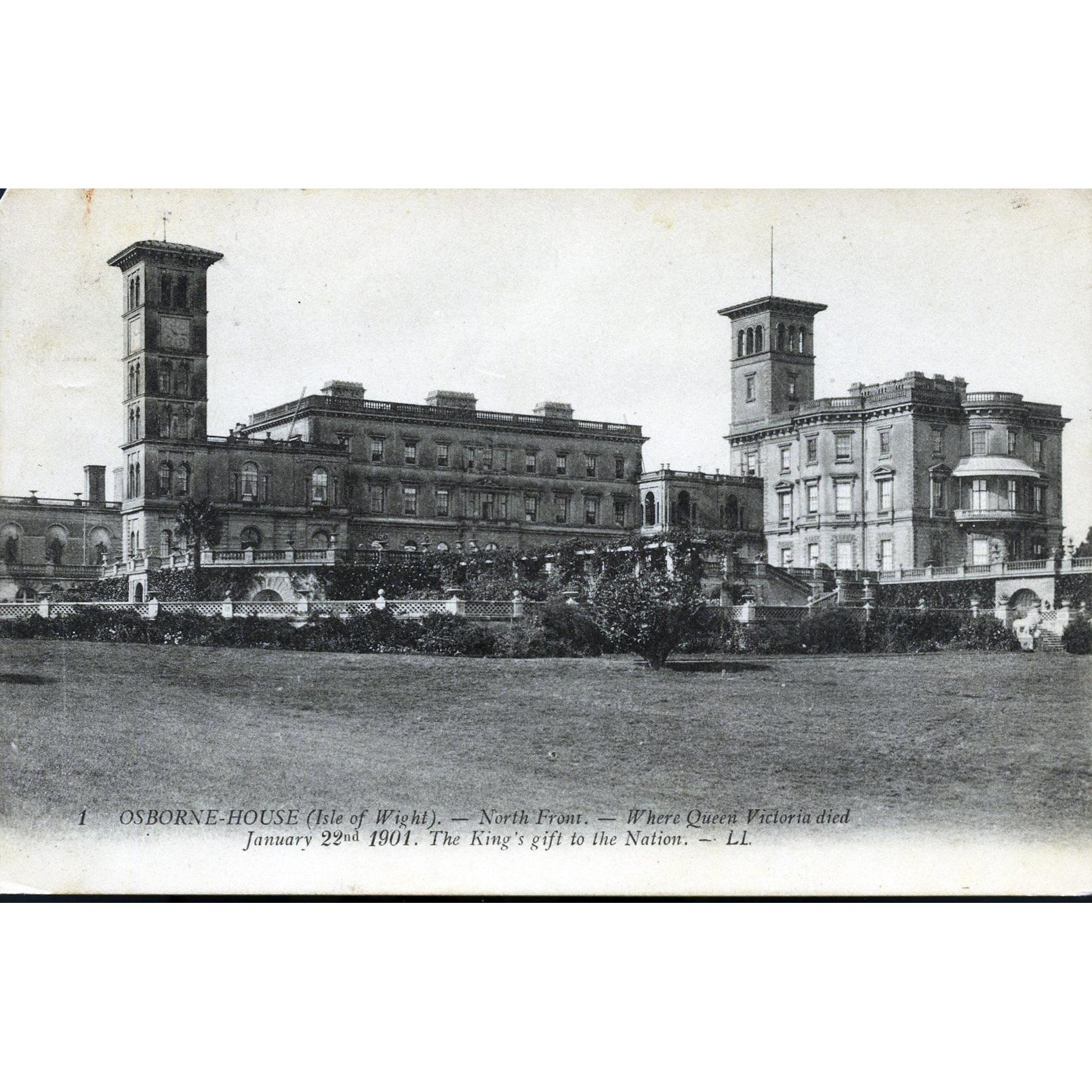 LL (Léon & Lévy) postcard 'Osborne House (Isle of Wight).- North Front'