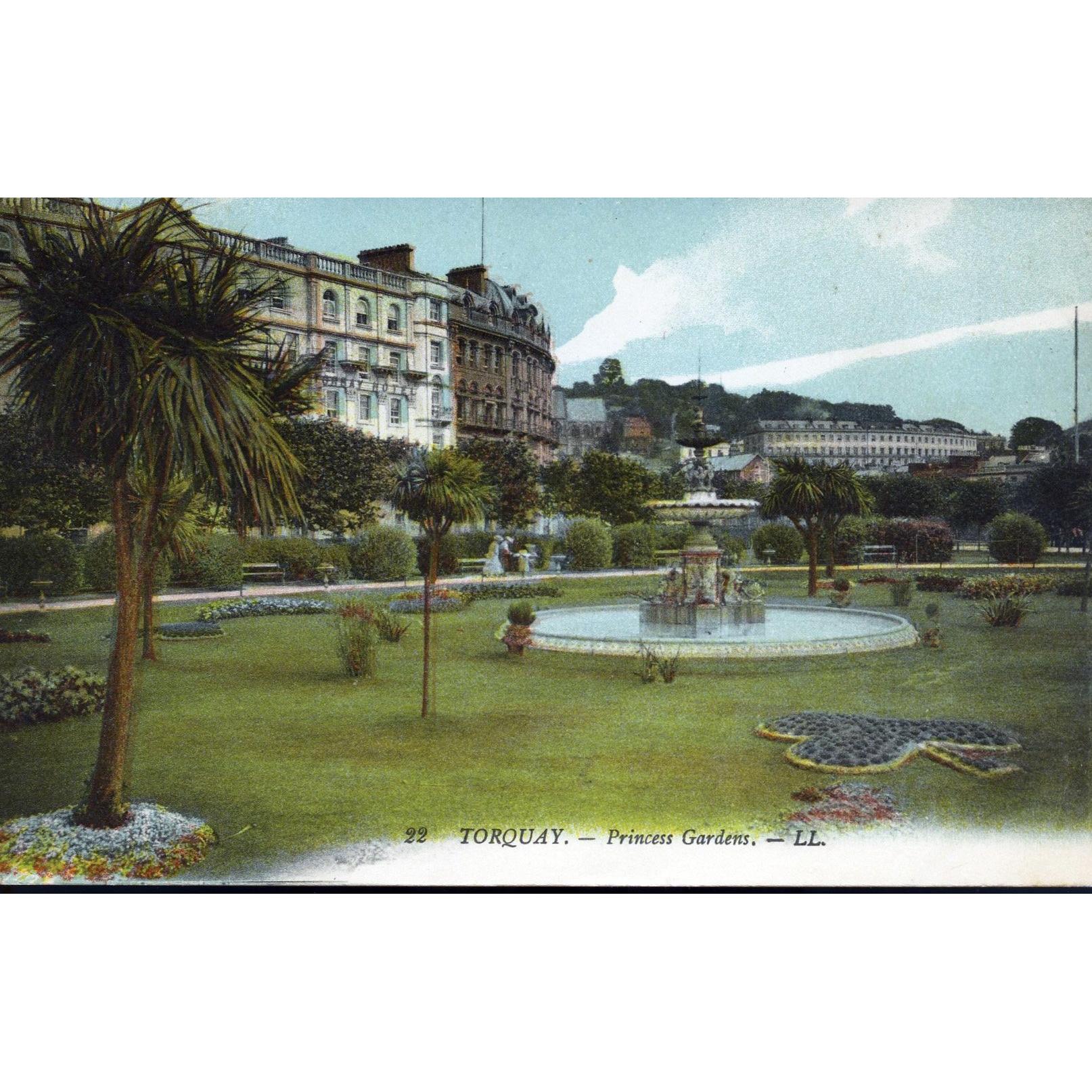 LL (Léon & Lévy) Postcard 'Torquay.- Princess Gardens'