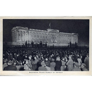 Tuck's Postcard 'Buckingham Palace Floodlit on VE- Night'