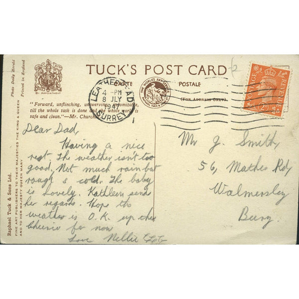 Tuck's Postcard 'Buckingham Palace Floodlit on VE- Night'