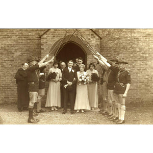 Real Photograph Postcard Scout Wedding