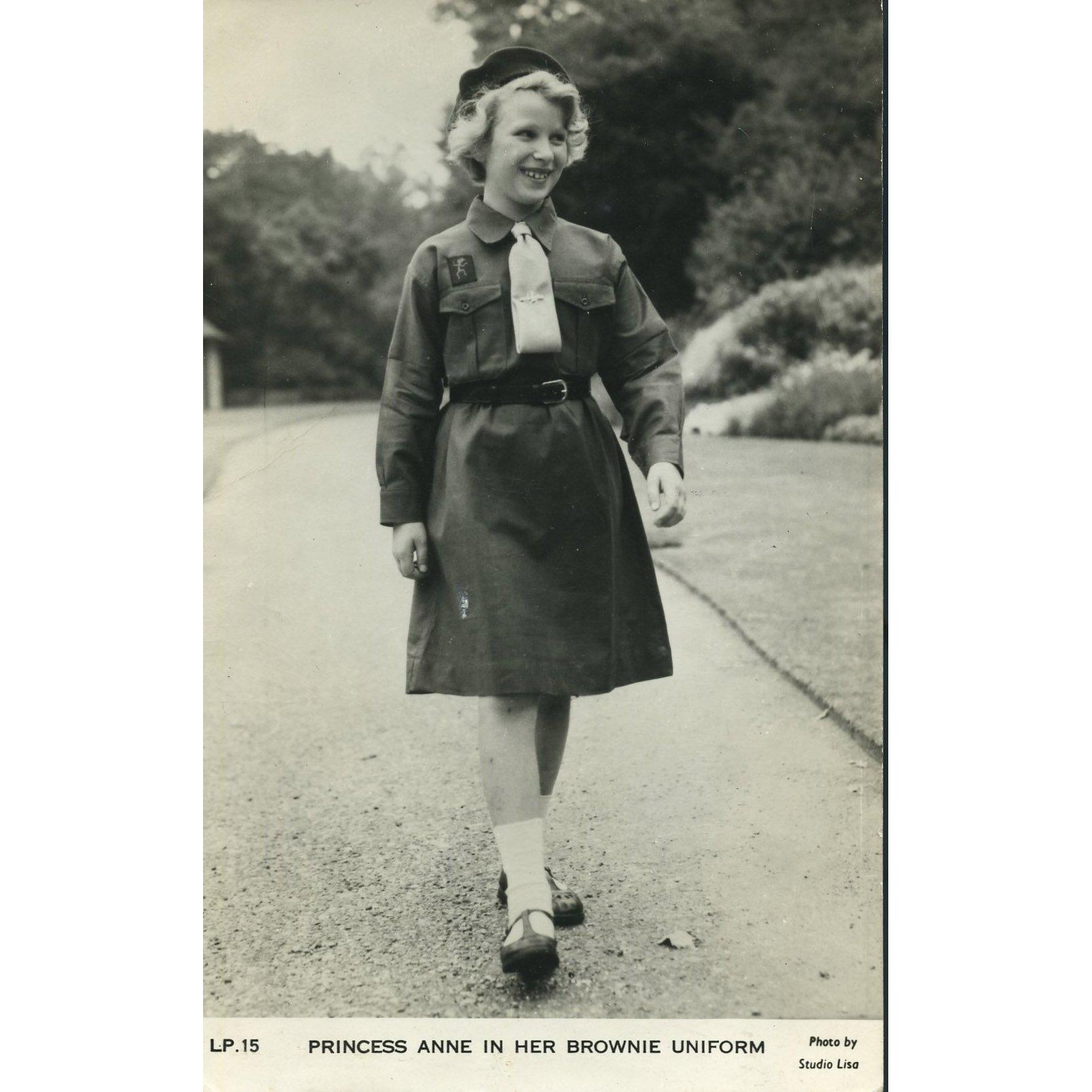 Landsdowne Publishing Co. Real Photograph Postcard 'Princess Anne in her Brownie Uniform'