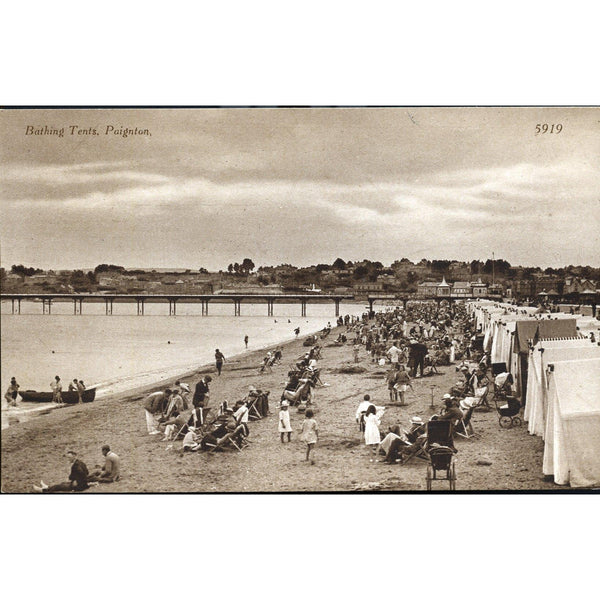 Photographic Postcard 'Bathing Tents, Paignton'