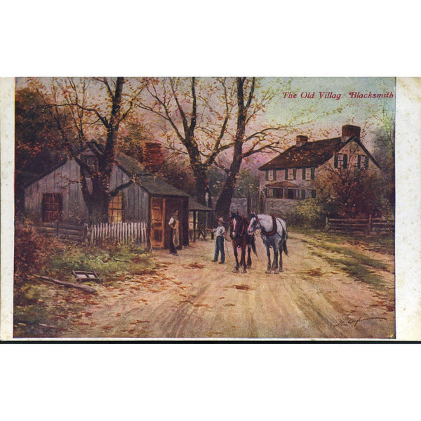 Postcard 'The Old Village Blacksmith'