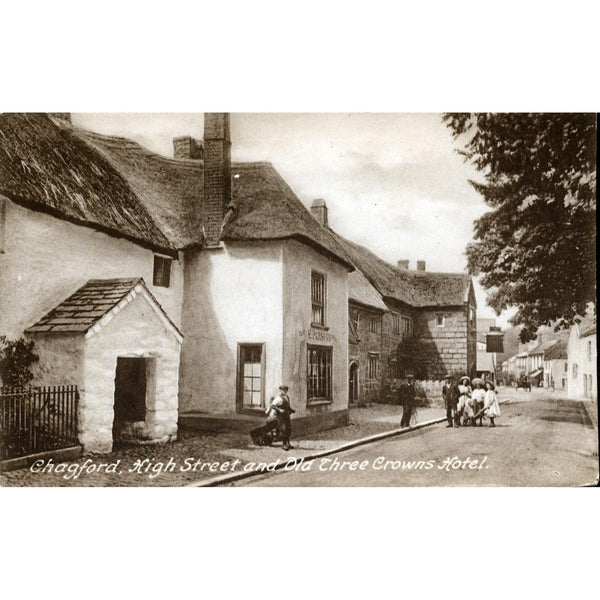 Frith's Series Postcard 'Chagford, High Street and Old Three Crowns Hotel'