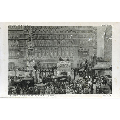 Waterlow & Sons Postcard 'Charing Cross Station, July 1916'