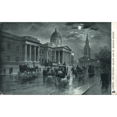 Tuck & Sons 'Raphotype' Postcard 'London.- The National Gallery and St. Martin's Church'