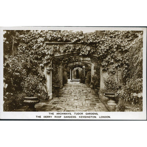 Derry & Toms Real Photograph Postcard 'The Archways, Tudor Gardens, Kensington Gardens, London'