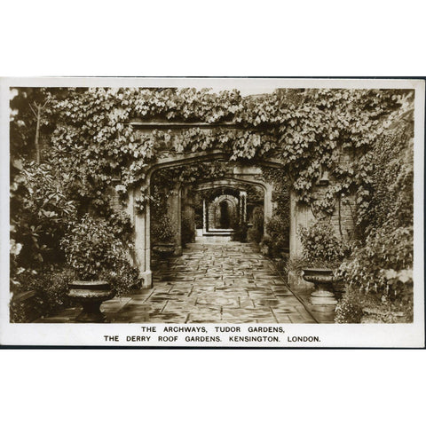 Derry & Toms Real Photograph Postcard 'The Archways, Tudor Gardens, Kensington Gardens, London'