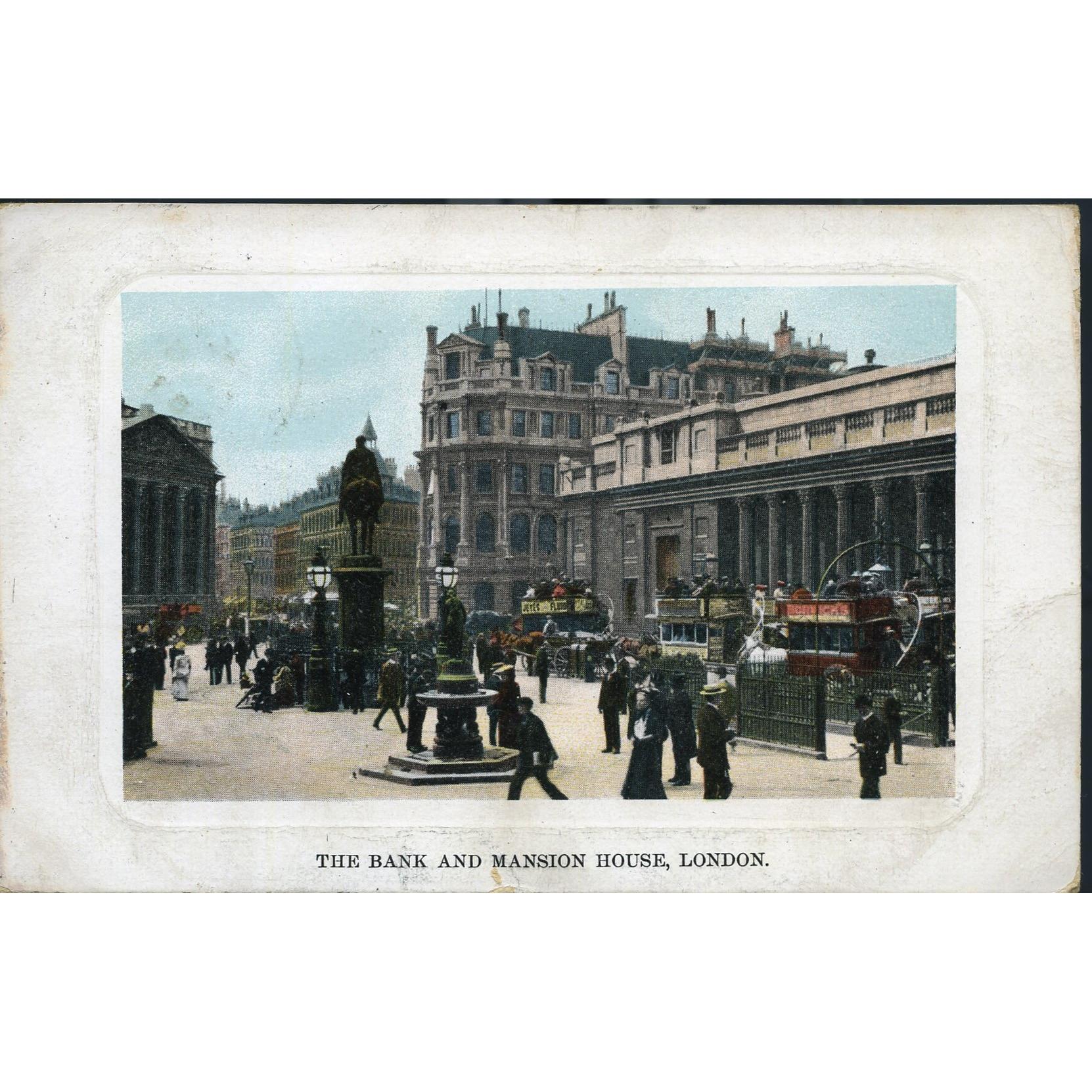 E. Gordon Smith Postcard 'The Bank and Mansion House, London'