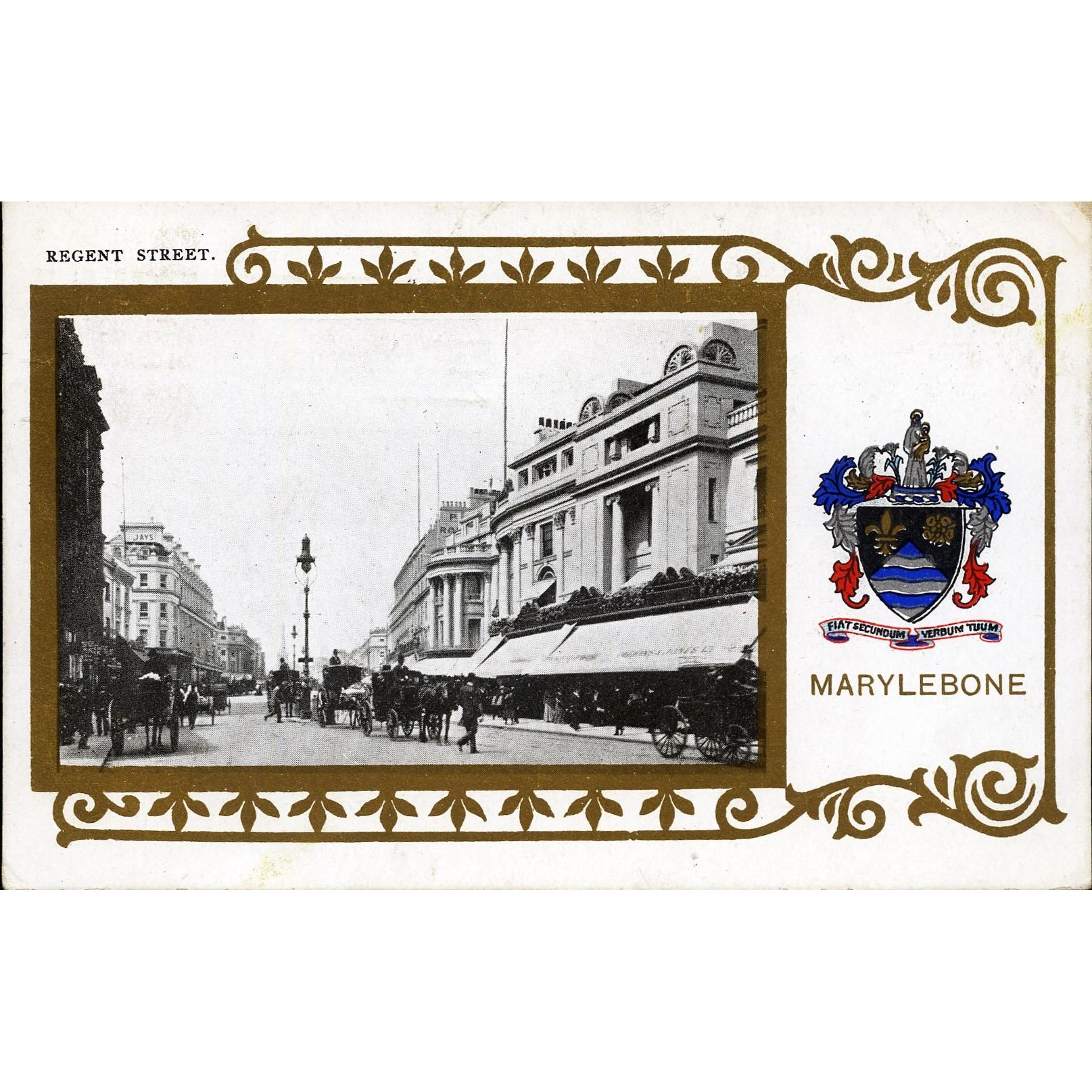 Ja Ja Heraldic Postcard 'Marylebone, Regent Street'