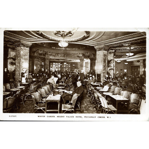 Kingsway Real Photo Series Postcard 'Winter Gardens, Regent Palace Hotel, Piccadilly Circus, W.1'