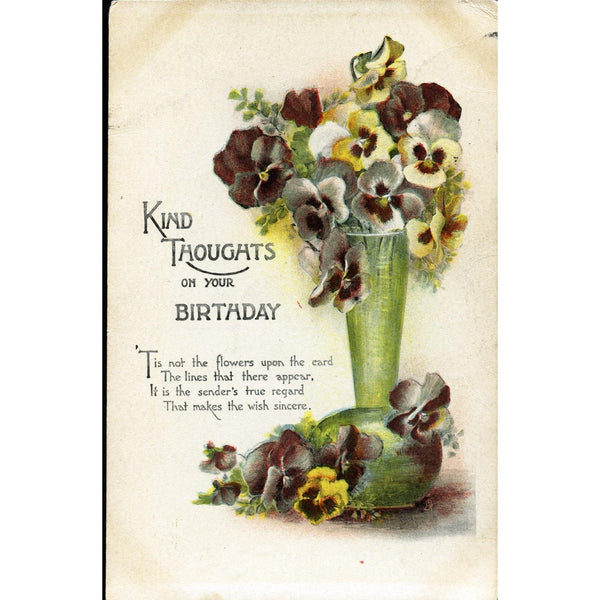 Tuck's Postcard 'Kind Thoughts on your Birthday'