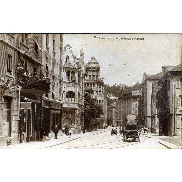 Real Photograph Postcard 'St. Gallen - Kornhausstrasse'