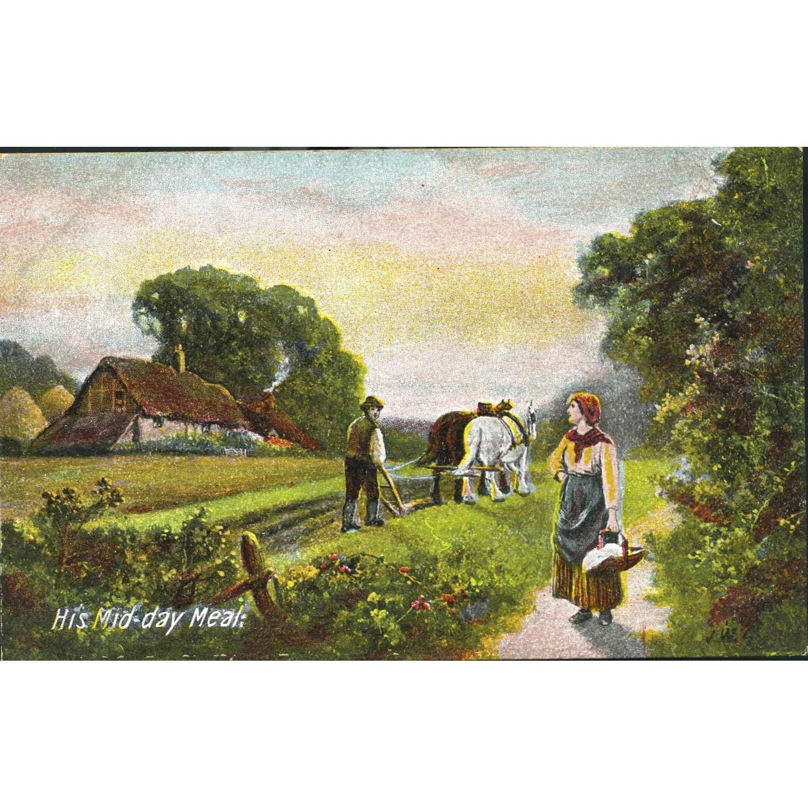 Commercial Series Postcard 'His Mid-day Meal'