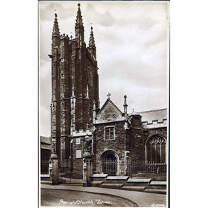 Kingsway Real Photo Series Postcard ;Parish Church, Totnes'