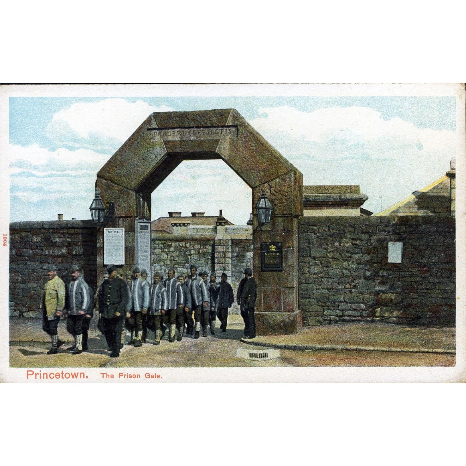 Peacock Series 'Autochrom' Postcard 'Princetown. The Prison Gate'