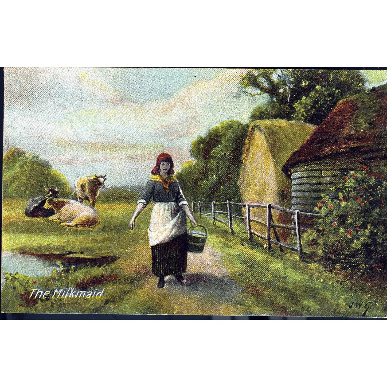 Commercial Series Postcard 'The Milkmaid'