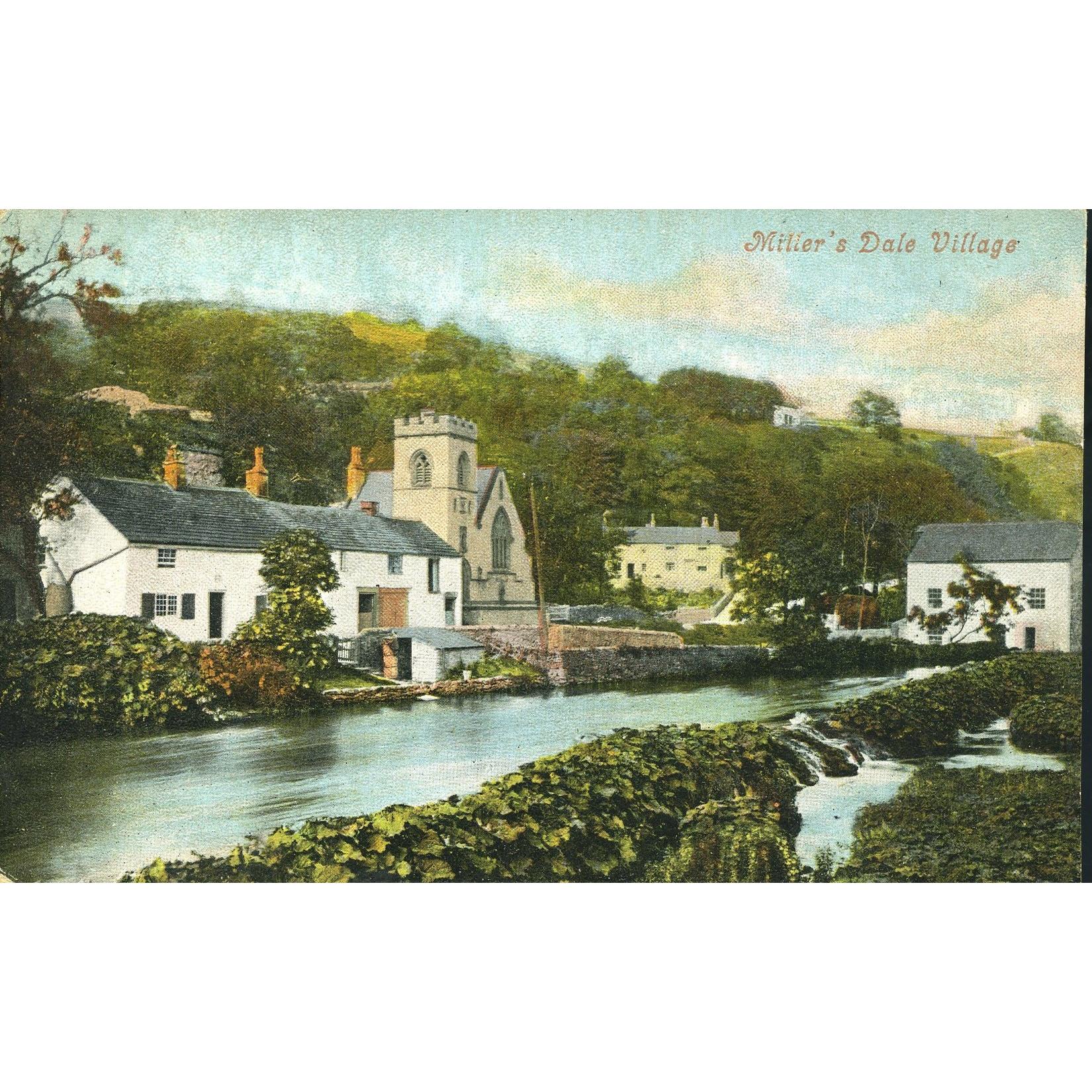 Valentine's Series Postcard 'Miller's Dale Village'