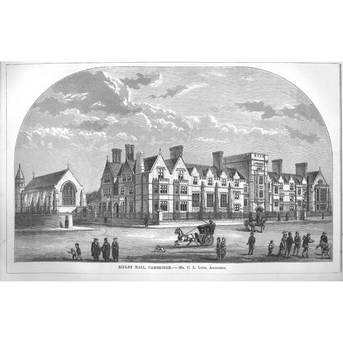 Architectural Print 'Ridley Hall, Cambridge.- Mr. C. L. Luck, Architect'