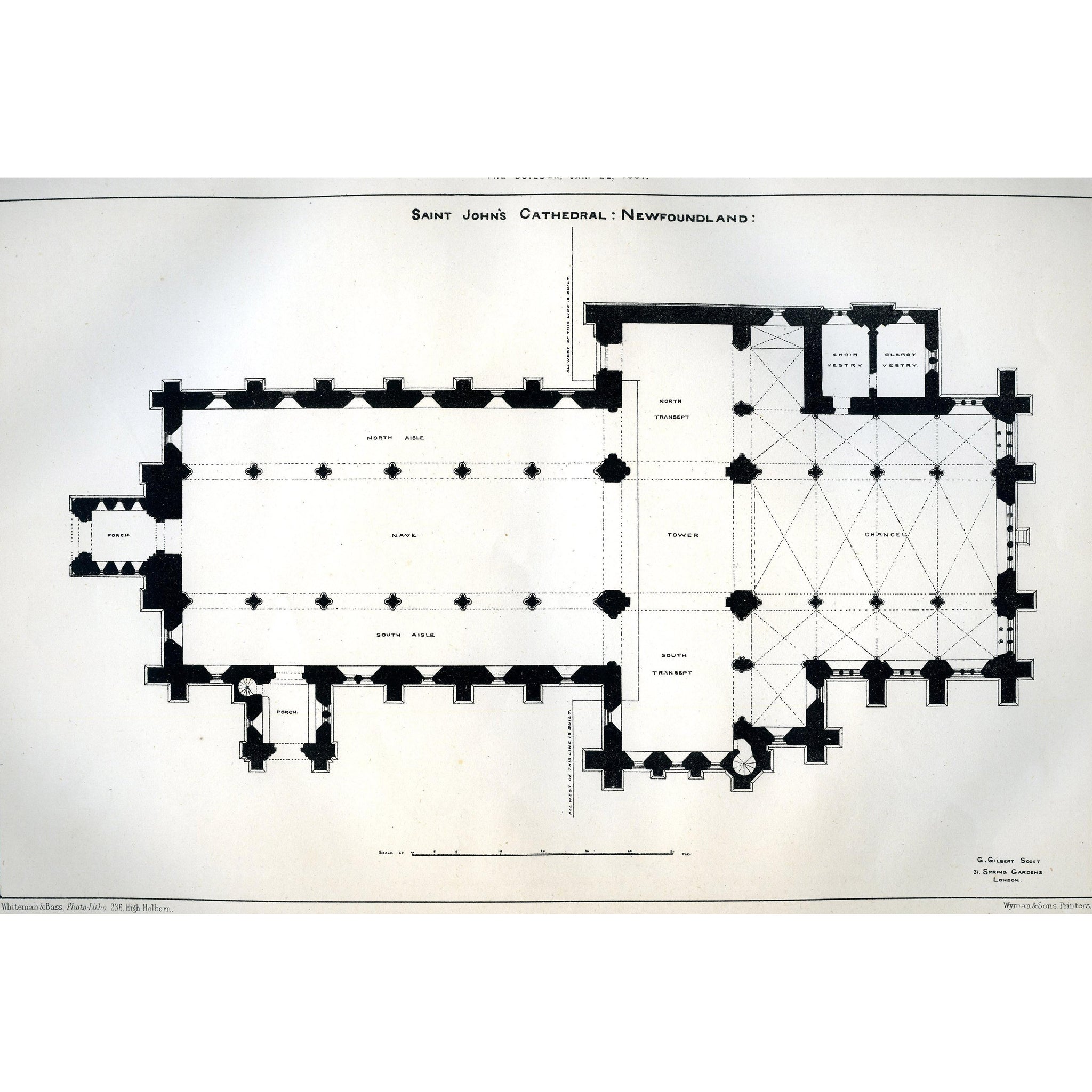 Architectural Plan 'St. John's Cathedral Newfoundland'