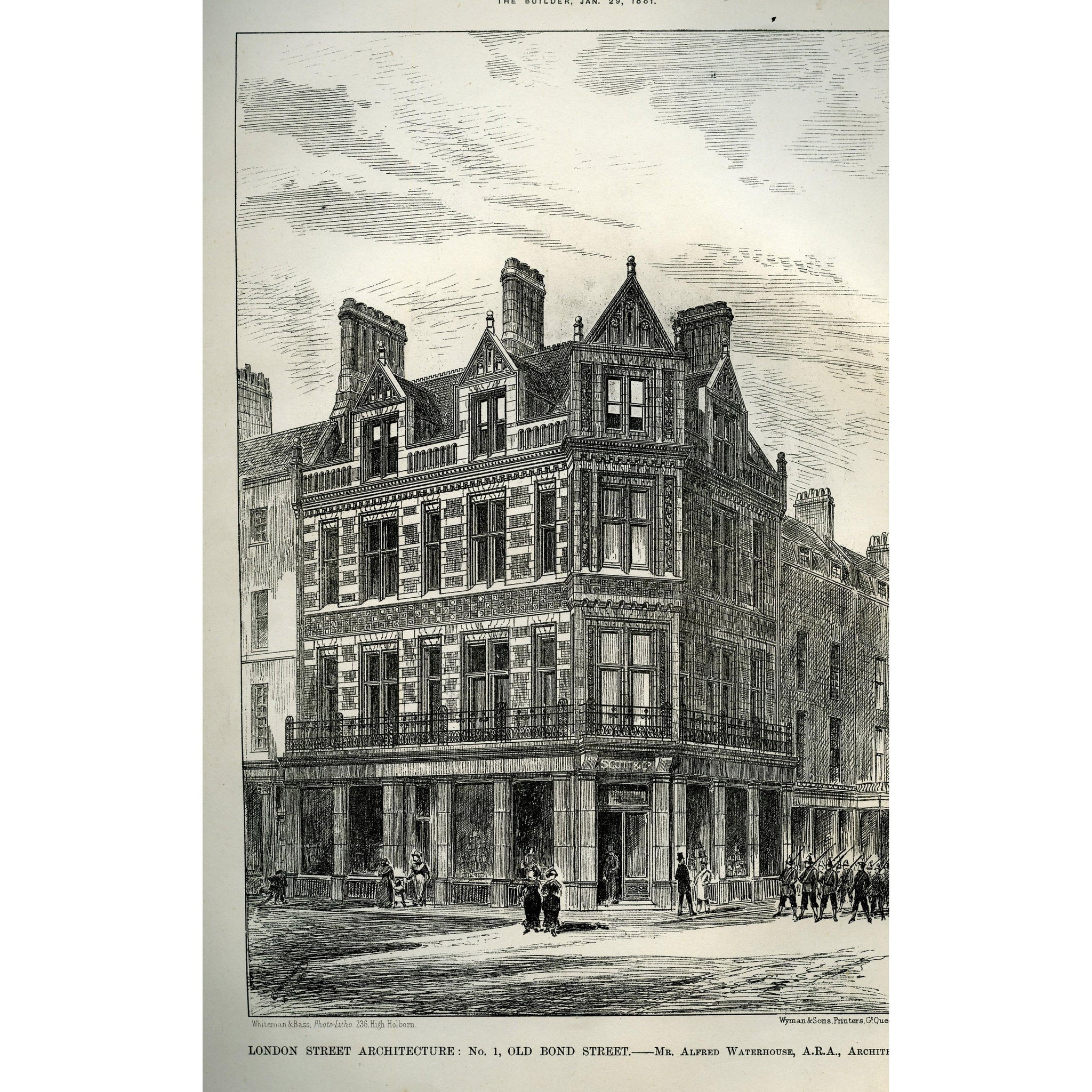 Architectural Print 'London Street Architecture: No. 1, Old Bond Street'