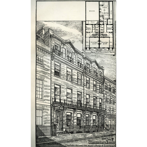 Architectural Print and Plans 'Nos. 7 and 8 Bloomsbury Square'