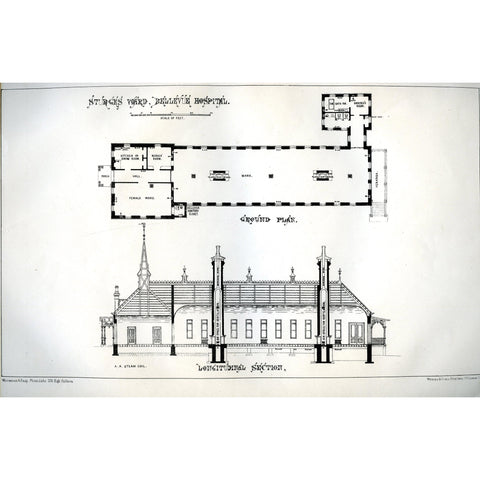 Architectural Plan 'Sturges Ward, Bellevue Hospital'