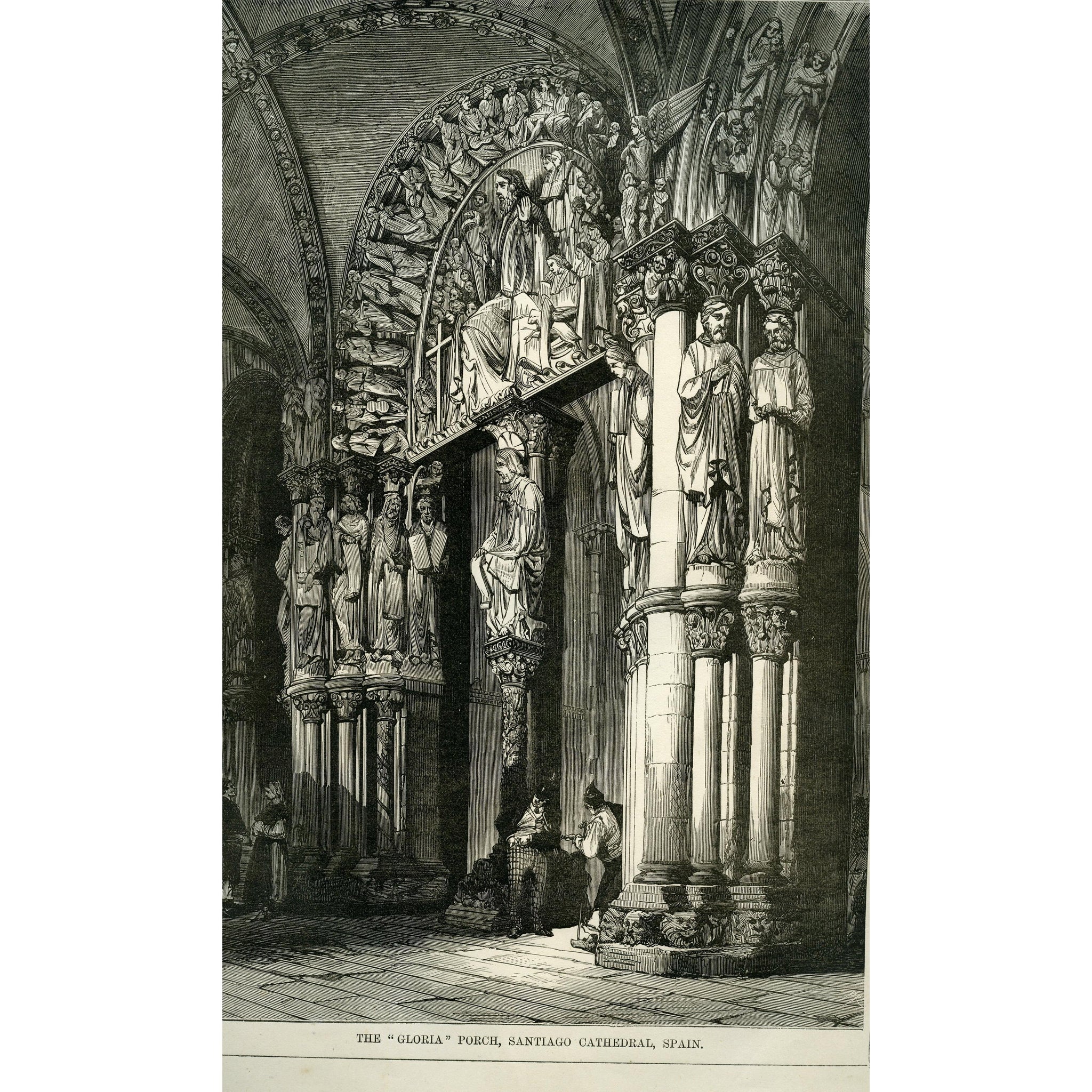 Architectural Print 'The "Gloria" Porch, Santiago Cathedral, Spain'