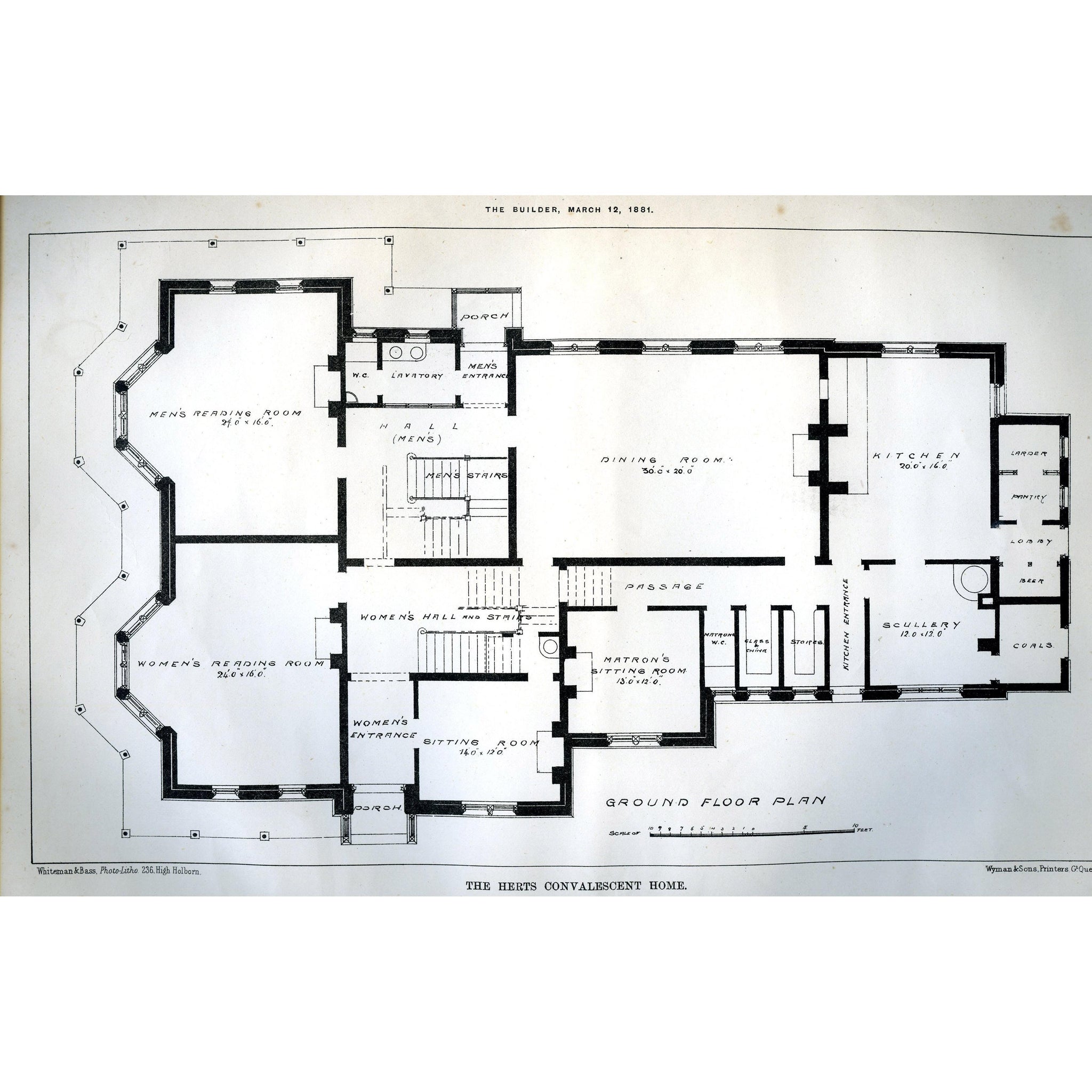 Architectural plan 'The Herts Convalescent Home'