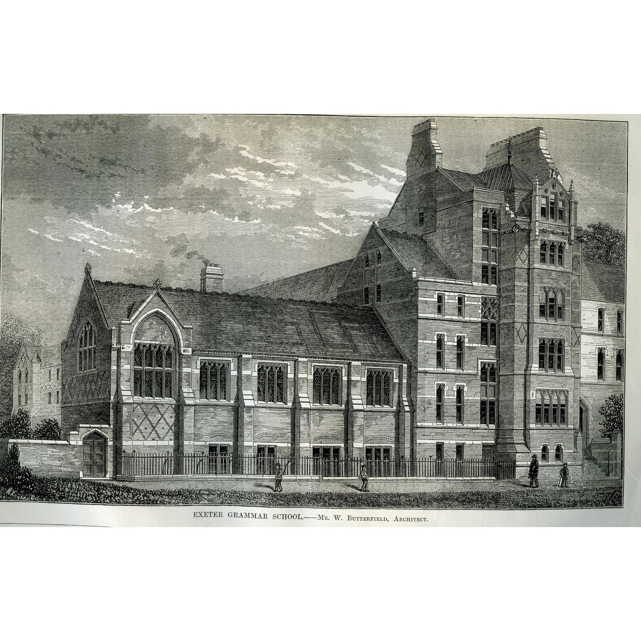 Architectural Print 'Exeter Grammar School'