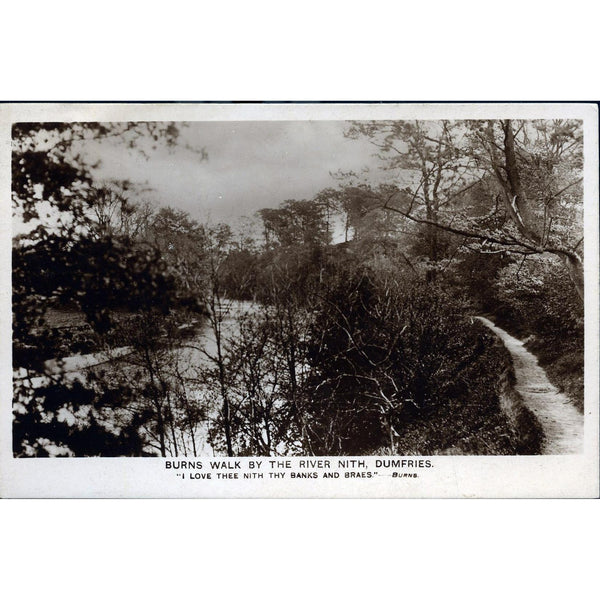 Real Photograph Postcard 'Burns Walk by the River Nith, Dumfries'