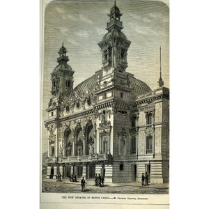 Architectural Print 'The New Theatre of Monte Carlo'