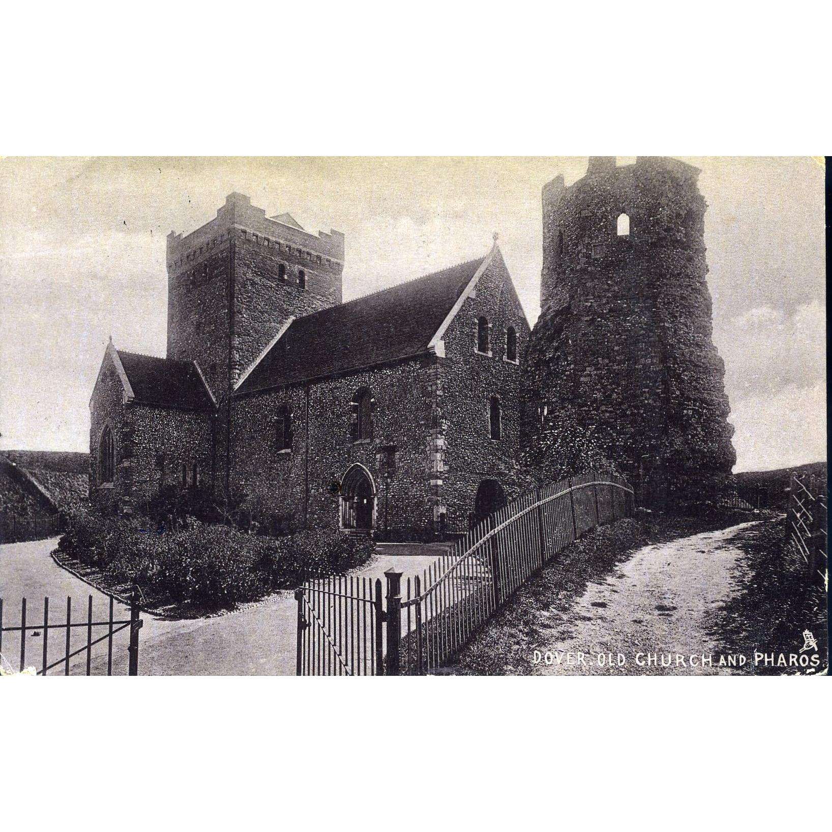 Tuck's 'Silverette' Postcard 'Dover.Old Church and Pharos'