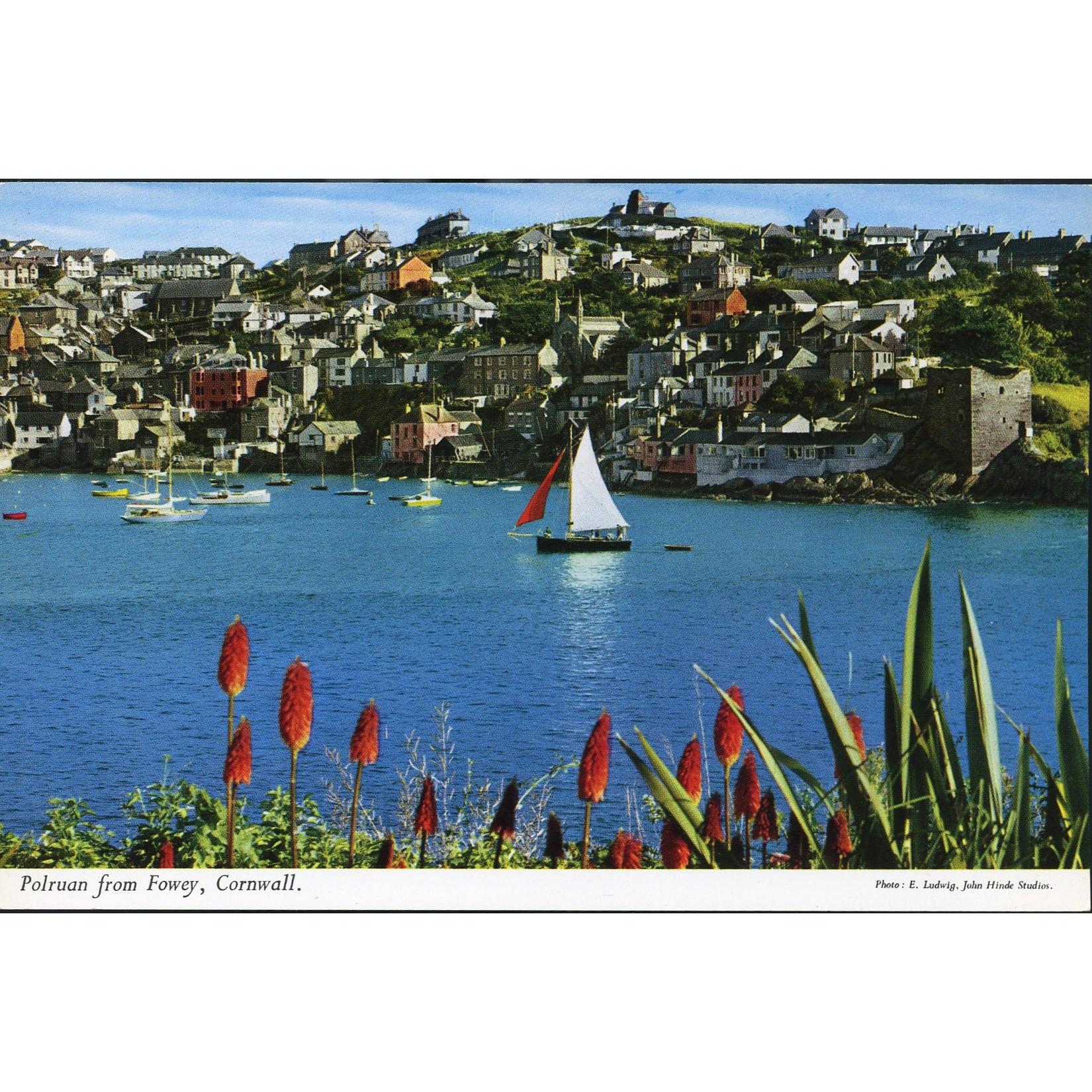 John Hinde Original Postcard 'Polruan from Fowey, Cornwall'