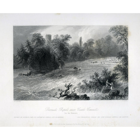 Engraving 'Doonals Rapids near Castle Conell' 1841