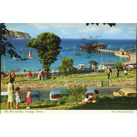 John Hinde Original Postcard 'The Pier and Bay, Swanage, Dorset'