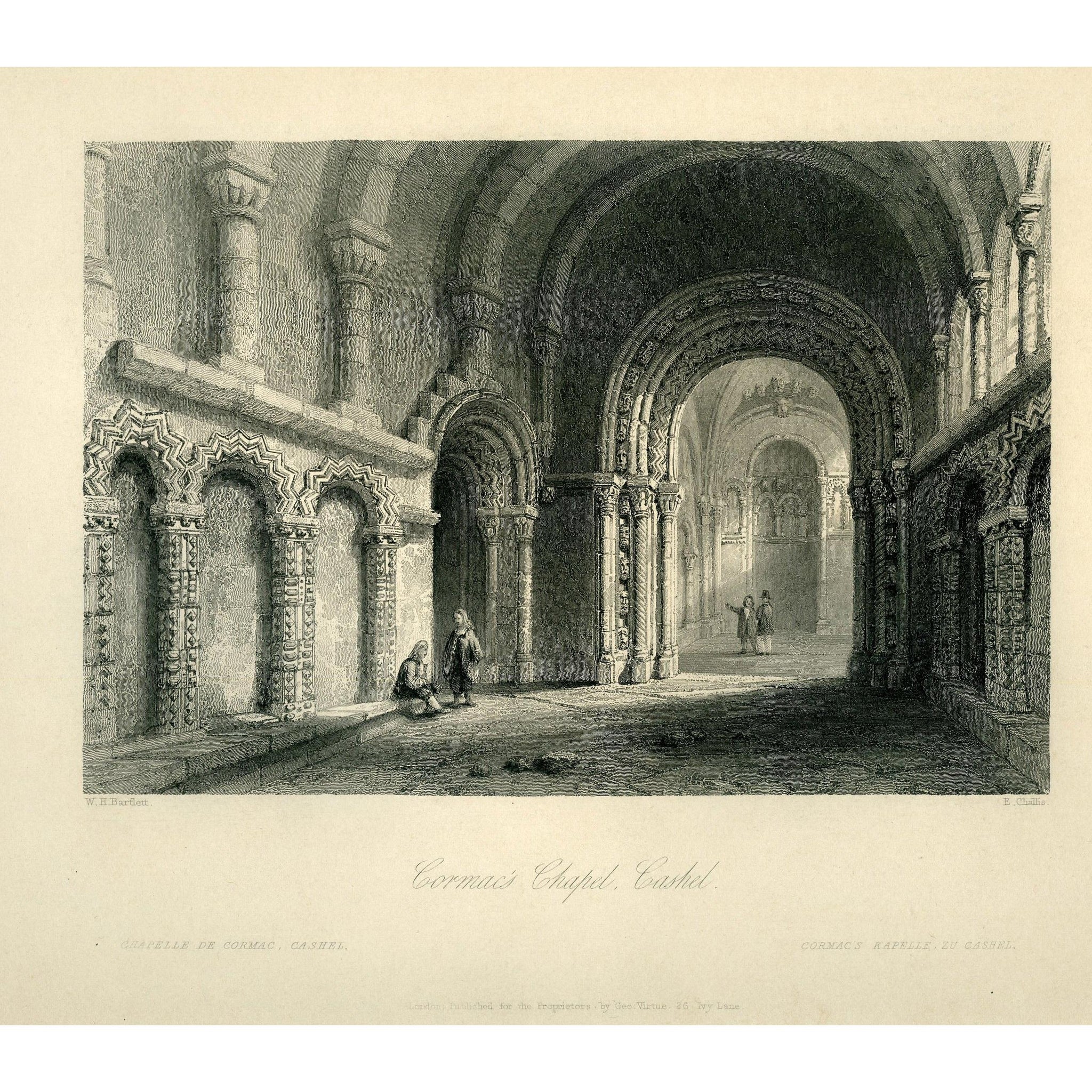 Engraving 'Cormac's Chapel, Cashel' 1841