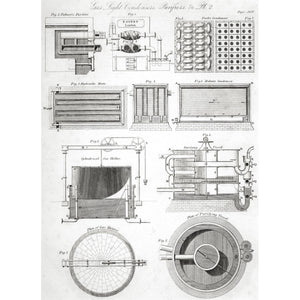 Engraving 'Gas Light Condensers, Purifiers, etc.' 1843