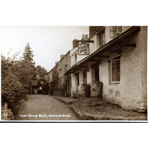 Sweetman & Sons Real Photograph Postcard Church Walk, Stoke Gabriel'