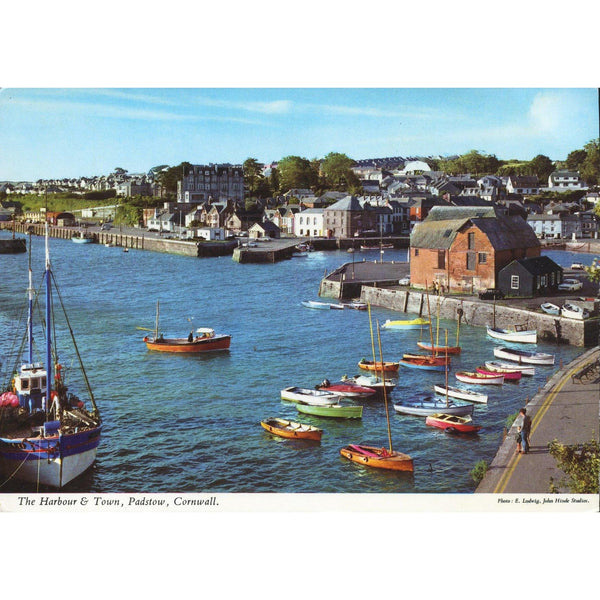 John Hinde Original Postcard 'The Harbour and Town, Padstow, Cornwall'