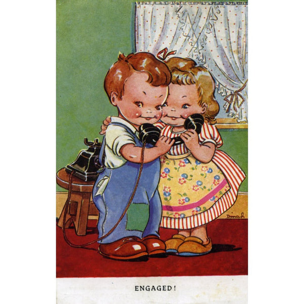 Raphael Tuck Vintage Sweetheart Artist Postcard 'Engaged!'