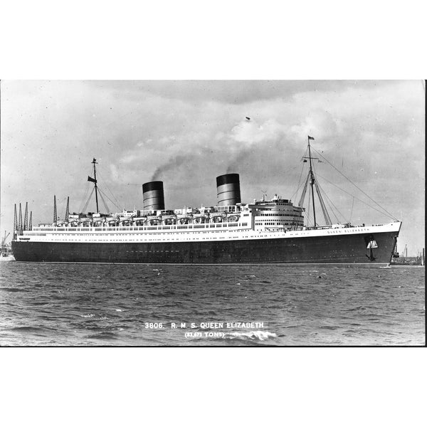 Real Photograph Postcard 'R.M.S. Queen Elizabeth'