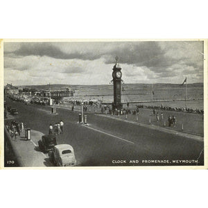 Photographic Postcard 'Clock and Promenade, Weymouth'