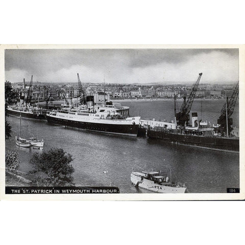 Photographic Postcard 'The St. Patrick in Weymouth Harbour'