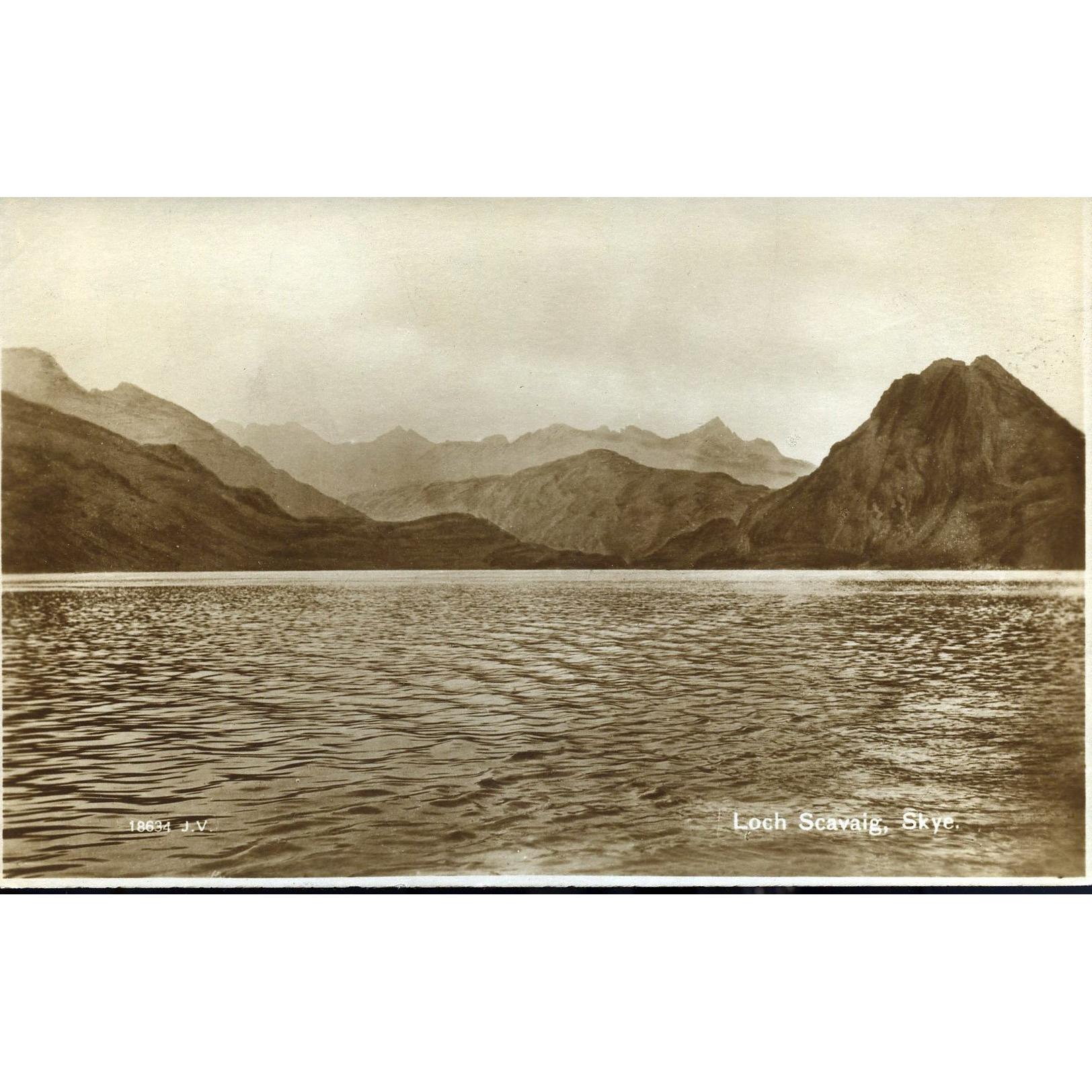 Valentine's Real Photograph Postcard 'Loch Scavaig, Skye'