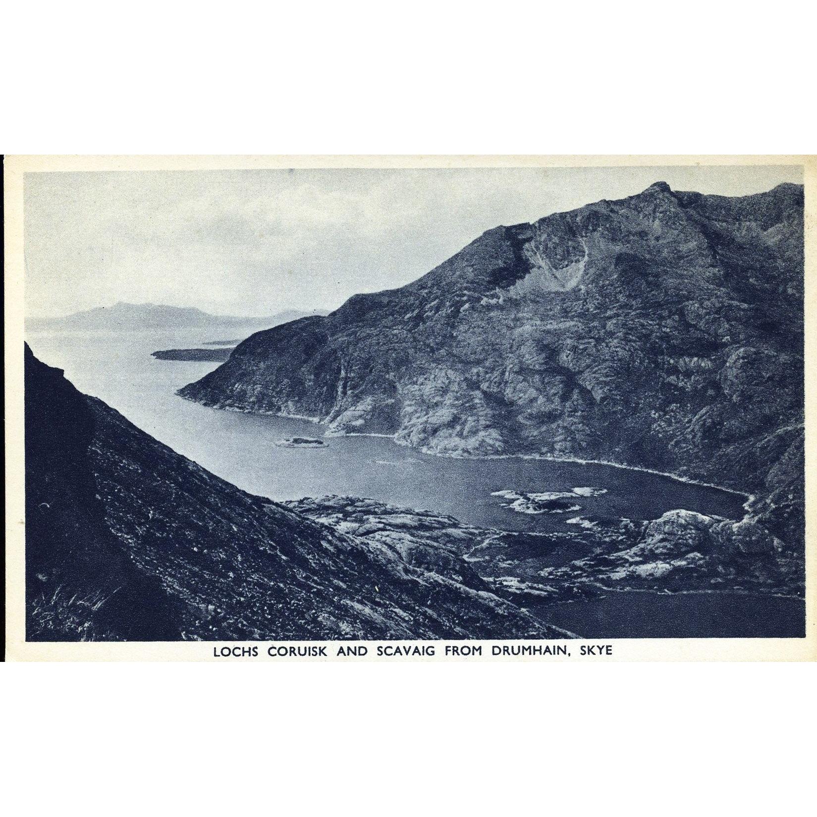 G.P. Abraham Ltd. 'Photogravure Series Postcard 'Lochs Coruisk and Scavaig from Drumhain, Skye'