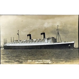 Real Photograph Postcard 'R.M.S. Queen Elizabeth'