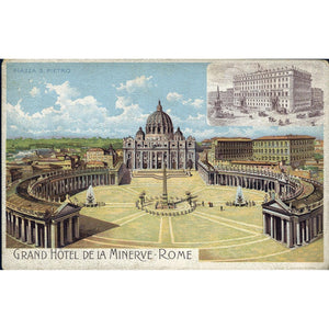 Illustrated Postcard 'Grand Hotel de la Minerve, Rome'