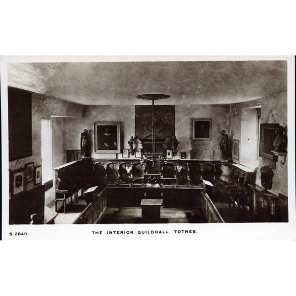 'Kingsway Real Photo Series' Postcard 'The Interior Guildhall, Totnes'